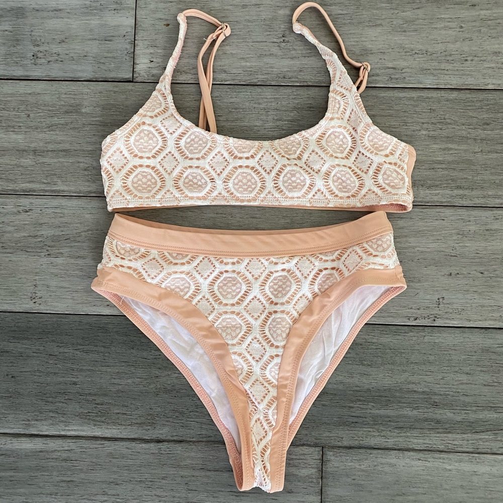 High-waisted Cheeky Mesh Bikini
